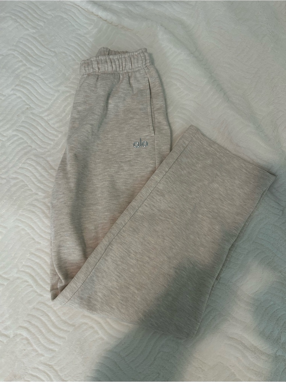 Alo Accolade Wide Leg Sweatpants Heather Oatmeal